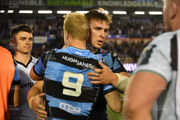 240426 - Cardiff Rugby v Ospreys - United Rugby Championship - Taine Basham of Cardiff Rugby at full time