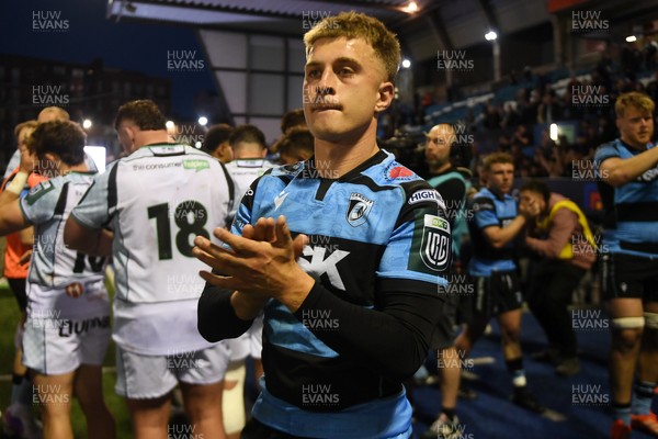 240426 - Cardiff Rugby v Ospreys - United Rugby Championship - Cam Winnett of Cardiff Rugby at full time