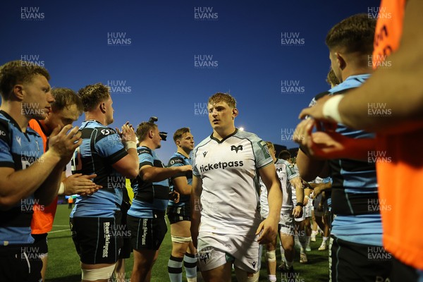 240426 - Cardiff Rugby v Ospreys - United Rugby Championship - Jac Morgan of Ospreys at full time