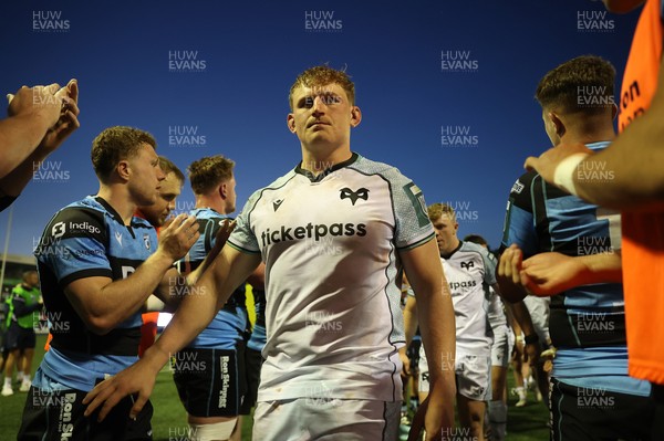 240426 - Cardiff Rugby v Ospreys - United Rugby Championship - Jac Morgan of Ospreys at full time