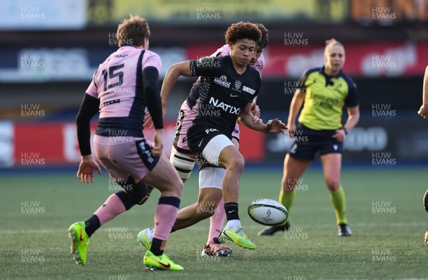 100126 - Cardiff Rugby v Racing 92, EPCR Challenge Cup -Nolann Donguy of Racing 92 kicks ahead