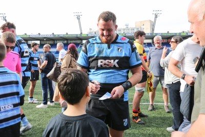 060925 - Cardiff Rugby v Richmond - Preseason Friendly - Players of Cardiff Rugby meet the fans and supporters after the game has finished