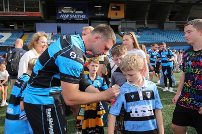 060925 - Cardiff Rugby v Richmond - Preseason Friendly - Players of Cardiff Rugby meet the fans and supporters after the game has finished