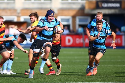 060925 - Cardiff Rugby v Richmond - Preseason Friendly - Joe Cowell of Cardiff is tackled by Dan Ormerod of Richmond