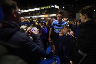 070123 - Cardiff v Scarlets - United Rugby Championship - Josh Adams of Cardiff at the end of the game