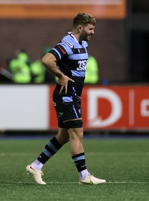 070123 - Cardiff Rugby v Scarlets - United Rugby Championship - Thomas Young of Cardiff goes off the field limping