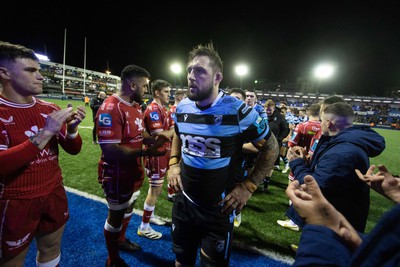 070123 - Cardiff Rugby v Scarlets - United Rugby Championship - Josh Turnbull of Cardiff at full time