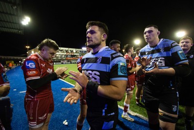 070123 - Cardiff Rugby v Scarlets - United Rugby Championship - Ellis Jenkins of Cardiff at full time