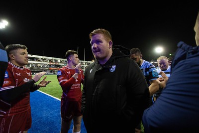 070123 - Cardiff Rugby v Scarlets - United Rugby Championship - Rhys Carre of Cardiff at full time