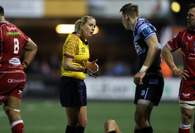 070123 - Cardiff Rugby v Scarlets - United Rugby Championship - Referee Joy Neville 