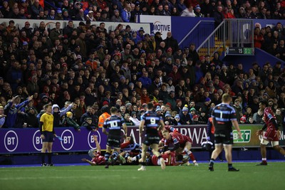 070123 - Cardiff Rugby v Scarlets - United Rugby Championship - Fans watch the game