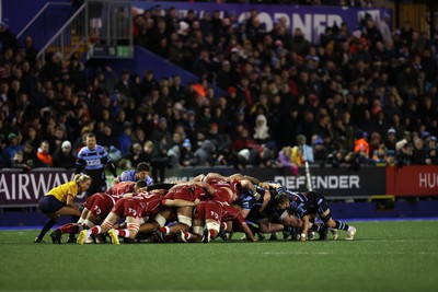 070123 - Cardiff Rugby v Scarlets - United Rugby Championship - Fans watch the game