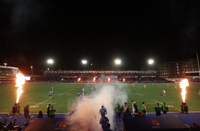191225 - Cardiff Rugby v Scarlets - United Rugby Championship - Cardiff run out for the second half