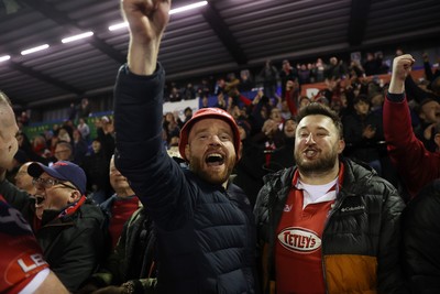 191225 - Cardiff Rugby v Scarlets - United Rugby Championship - Scarlets fans at full time