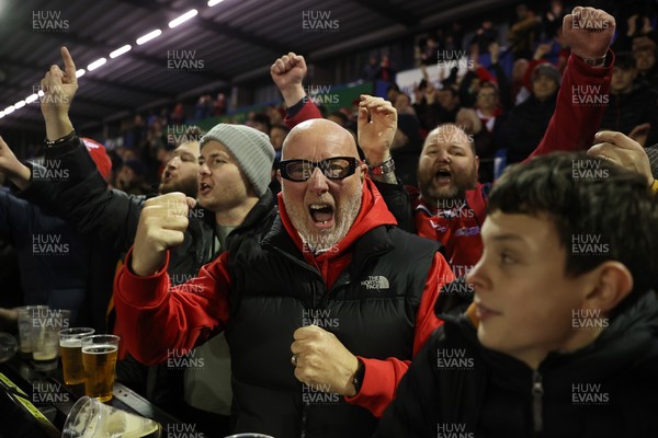 191225 - Cardiff Rugby v Scarlets - United Rugby Championship - Scarlets fans at full time