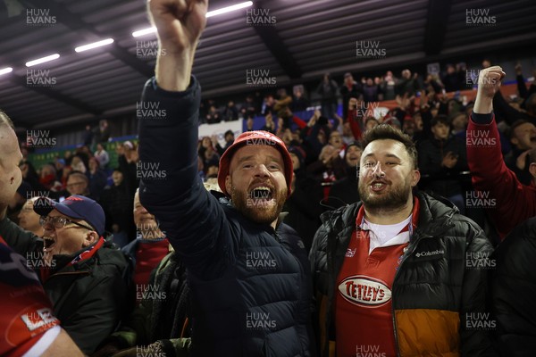 191225 - Cardiff Rugby v Scarlets - United Rugby Championship - Scarlets fans at full time