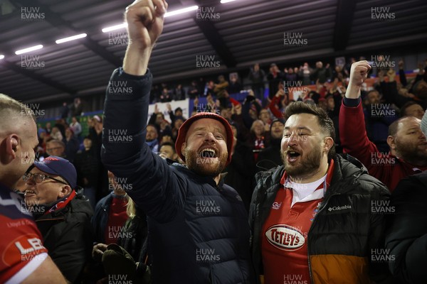 191225 - Cardiff Rugby v Scarlets - United Rugby Championship - Scarlets fans at full time