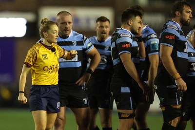 040323 - Cardiff Rugby v Ulster - United Rugby Championship - Referee Hollie Davidson (SRU) in action 