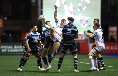 040323 - Cardiff Rugby v Ulster, BKT United Rugby Championship - Ben Moxham of Ulster taps the ball back