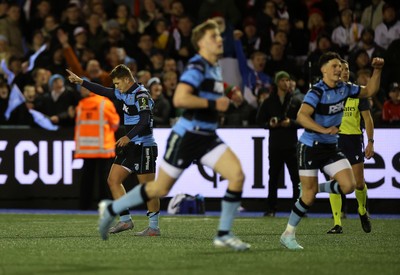 131225 - Cardiff Rugby v Ulster - United Rugby Championship - Callum Sheedy of Cardiff kicks the match winning penalty