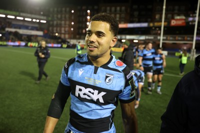 131225 - Cardiff Rugby v Ulster - United Rugby Championship - Ben Thomas of Cardiff celebrates at full time