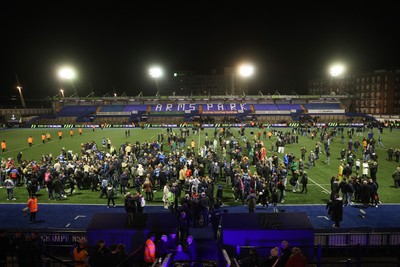131225 - Cardiff Rugby v Ulster - United Rugby Championship - Fans on the field after the game