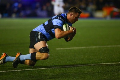 131225 - Cardiff Rugby v Ulster - EPCR Challenge Cup - George Knott of Cardiff scores a try