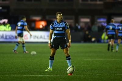 131225 - Cardiff Rugby v Ulster - EPCR Challenge Cup - Leigh Halfpenny of Cardiff kicks a goal