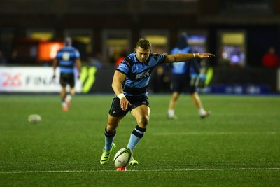 131225 - Cardiff Rugby v Ulster - EPCR Challenge Cup - Leigh Halfpenny of Cardiff kicks a goal