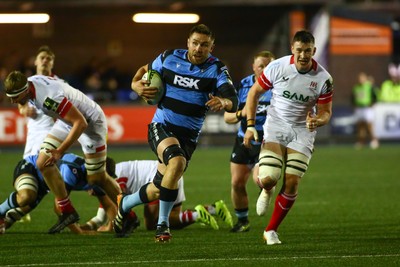 131225 - Cardiff Rugby v Ulster - EPCR Challenge Cup - George Knott of Cardiff bursts through to score a try