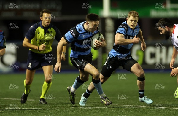 131225 - Cardiff Rugby v Ulster - United Rugby Championship - Josh Adams of Cardiff makes a break