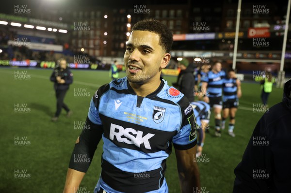 131225 - Cardiff Rugby v Ulster - United Rugby Championship - Ben Thomas of Cardiff celebrates at full time