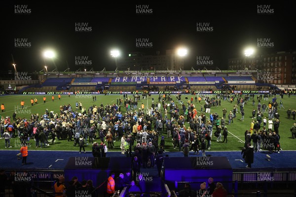 131225 - Cardiff Rugby v Ulster - United Rugby Championship - Fans on the field after the game