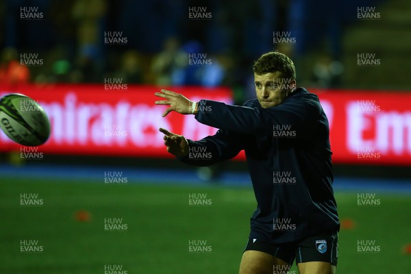 131225 - Cardiff Rugby v Ulster - EPCR Challenge Cup - Leigh Halfpenny of Cardiff Rugby warms up before the game