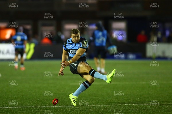 131225 - Cardiff Rugby v Ulster - EPCR Challenge Cup - Leigh Halfpenny of Cardiff kicks a goal