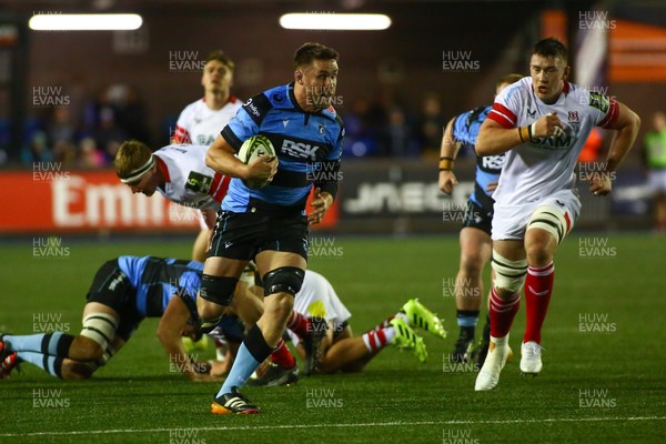 131225 - Cardiff Rugby v Ulster - EPCR Challenge Cup - George Knott of Cardiff bursts through to score a try
