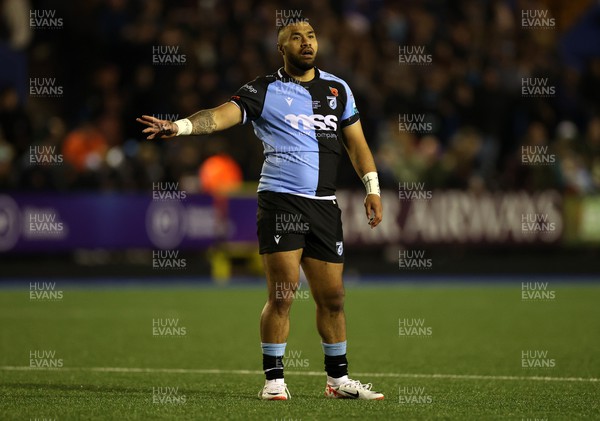 101123 - Cardiff Rugby v Vodacom Bulls - United Rugby Championship - Willis Halaholo of Cardiff 