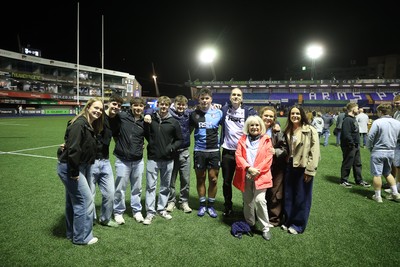 021026 - Cardiff Rugby v Zebre Parma - United Rugby Championship - Tom Howe of Cardiff with fans at full time