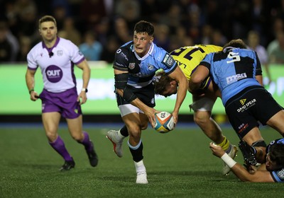 021026 - Cardiff Rugby v Zebre Parma - United Rugby Championship - Ellis Bevan of Cardiff 