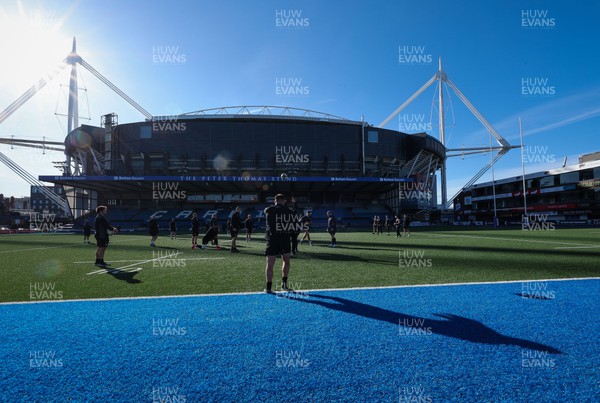 070423 - Cardiff Rugby players during a walkthrough at the Cardiff Arms Park ahead of the European Challenge Cup match against Benetton Treviso