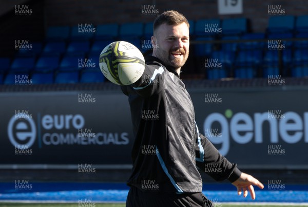 070423 - Cardiff Rugby’s Owen Lane during a walkthrough at the Cardiff Arms Park ahead of the European Challenge Cup match against Benetton Treviso