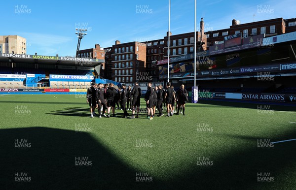 070423 - Cardiff Rugby players during a walkthrough at the Cardiff Arms Park ahead of the European Challenge Cup match against Benetton Treviso