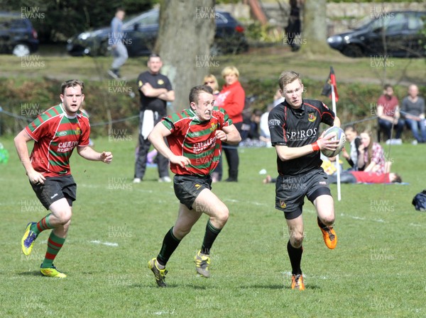 200413 - Cardiff Saracens v St Julians - SWALEC League Divison 6 South East -Cardiff Saracens (black) take on St Julians in the SWALEC league 