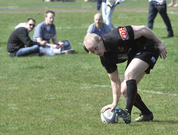 200413 - Cardiff Saracens v St Julians - SWALEC League Divison 6 South East -Cardiff Saracens score a try 