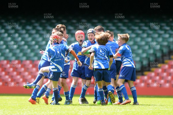 200416 - Cardiff District Schools v Bridgend District Schools - DC Thomas Cup -  Bridgend celebrate at the final whistle