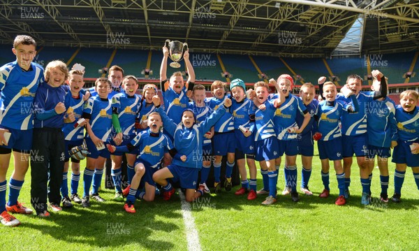 200416 - Cardiff District Schools v Bridgend District Schools - DC Thomas Cup -  Bridgend Celebrate with the trophy