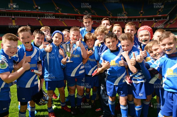 200416 - Cardiff District Schools v Bridgend District Schools - DC Thomas Cup -  Bridgend Celebrate with the trophy