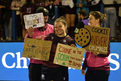 031225 - Cardiff Uni Women v Cardiff Met Women - Cardiff Clash - Cardiff Met players celebrate the win at full time