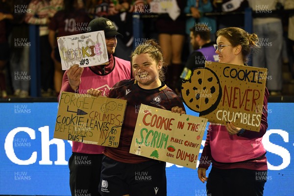 031225 - Cardiff Uni Women v Cardiff Met Women - Cardiff Clash - Cardiff Met players celebrate the win at full time
