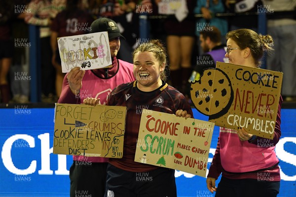 031225 - Cardiff Uni Women v Cardiff Met Women - Cardiff Clash - Cardiff Met players celebrate the win at full time